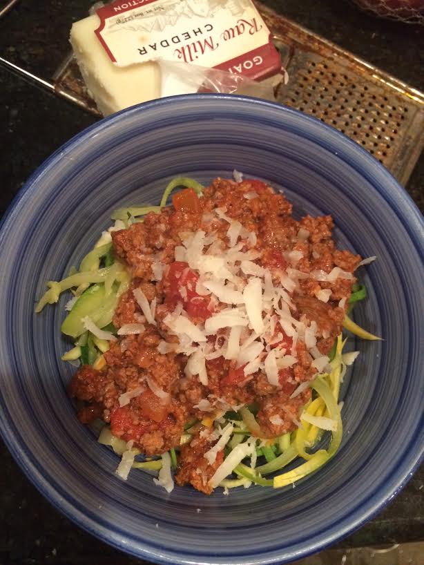 zucchini noodles & meat sauce