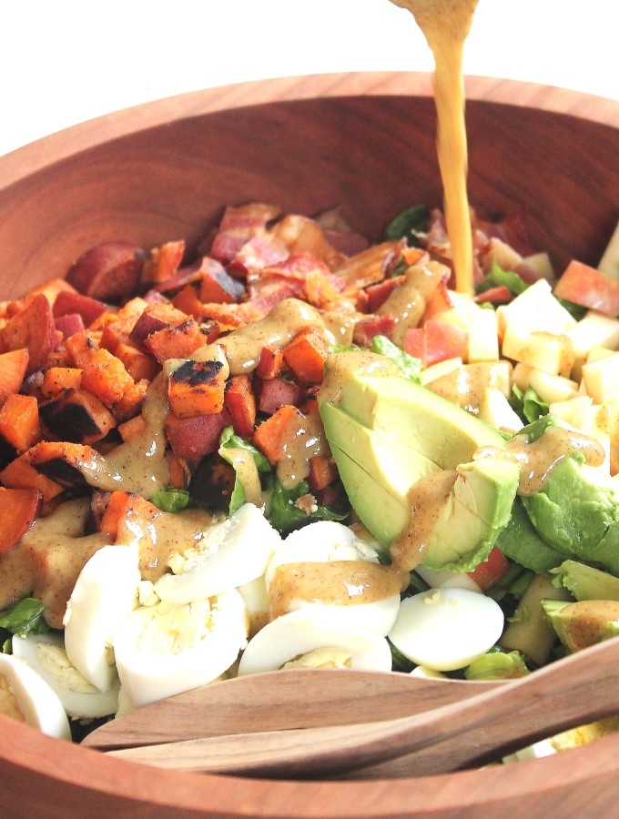 fall cobb salad & homemade honey mustard dressing