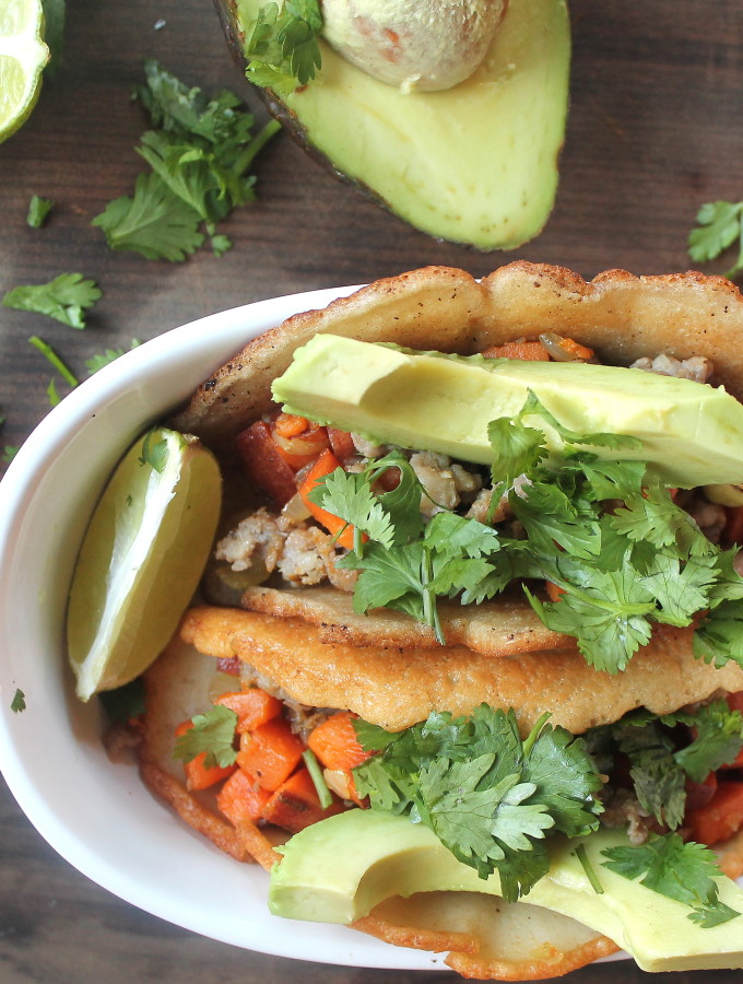 sweet potato italian sausage tacos (& paleo tortillas!)