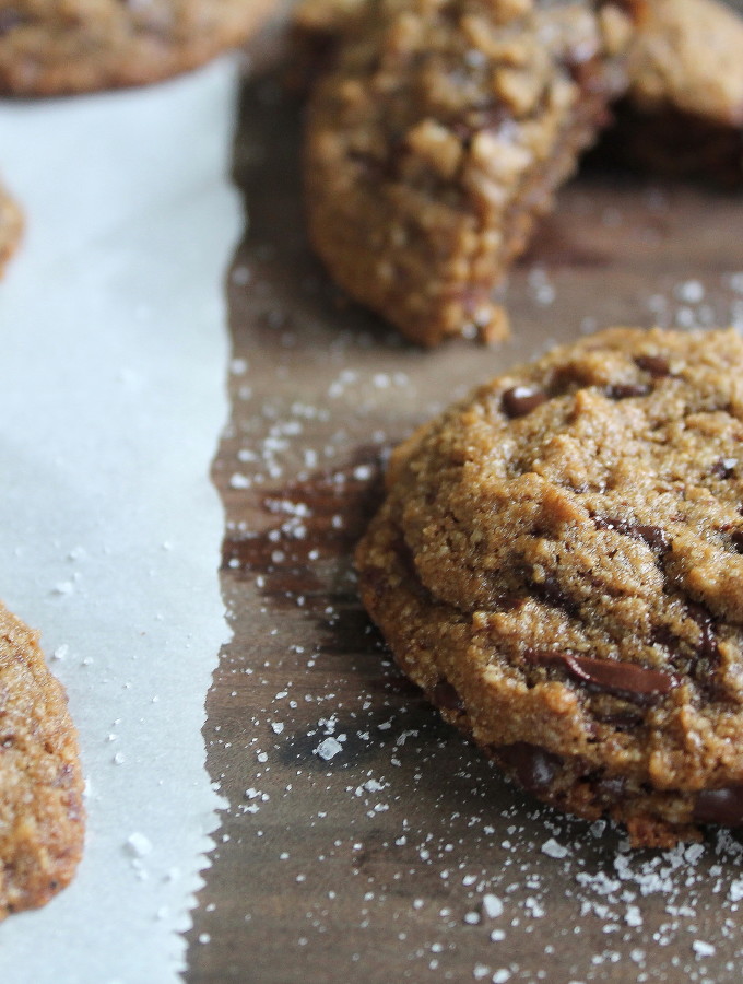 paleo salted peanut butter chocolate chip cookies