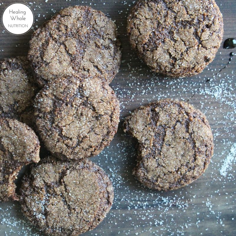 The best grain and gluten free chewy molasses cookies!
