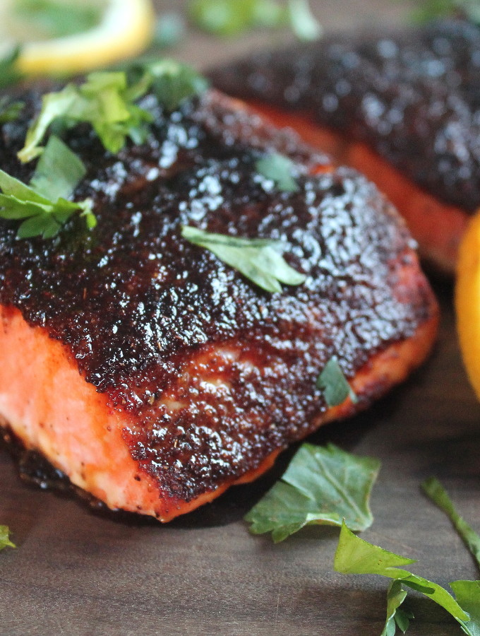 blackened sweet and spicy salmon