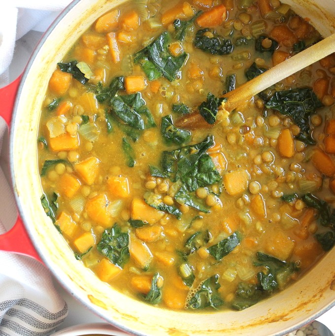 detox kale butternut and lentil soup