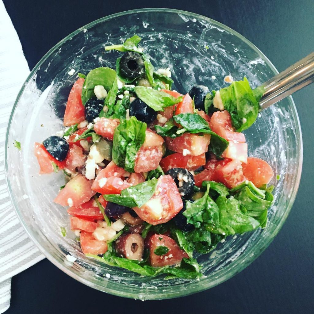 Quick summertime Greek side dish 2 tomatoes roughly chopped 1412hellip