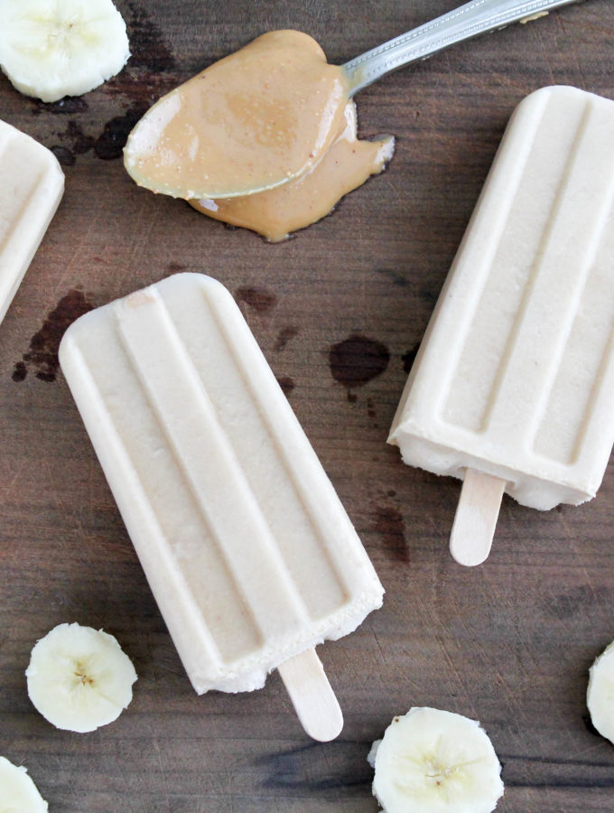peanut butter banana popsicles